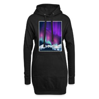 Aurores boréales - Sweat-shirt à capuche long Femme - noir - Devant