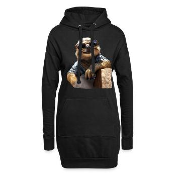 Paresseux, Matin Grouch, Mocassin, Paresseux Mignons - Sweat-shirt à capuche long Femme - noir - Devant
