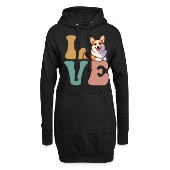 Pembroke Welsh Corgi amoureux des chiens - Sweat-shirt à capuche long Femme - noir - Devant