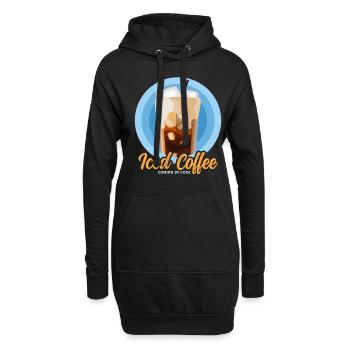 Eiskaffee Iced Coffee Kaffeeliebhaber Geschenk - Hoodie-Kleid - Schwarz - Vorne