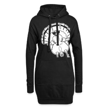 Turquie avec lunettes de soleil Dindes - Sweat-shirt à capuche long Femme - noir - Devant