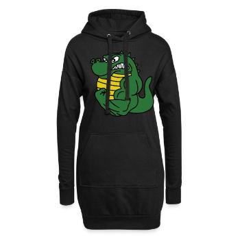 Bodybuilding Alligator - Hoodie-Kleid - Schwarz - Vorne