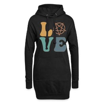 Satanistisches Pentagramm Satanismus Satanischer K - Hoodie-Kleid - Schwarz - Vorne