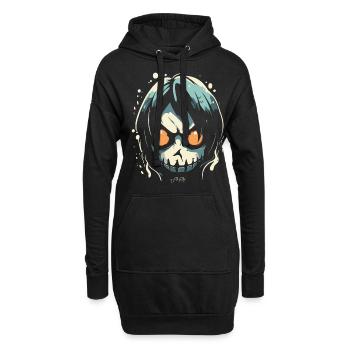 Un méchant de manga de bande dessinée de dessin animé - Sweat-shirt à capuche long Femme - noir - Devant