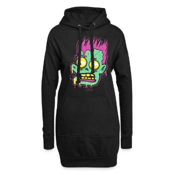 Cartoon Pop Art : si effrayant, un zombie - Sweat-shirt à capuche long Femme - noir - Devant