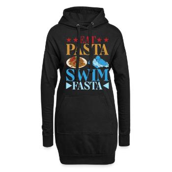 Eat Pasta Swim Fasta 25 - Hoodie-Kleid - Schwarz - Vorne