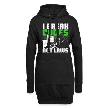 Hacker éthique J’enfreins les codes, pas les lois - Sweat-shirt à capuche long Femme - noir - Devant