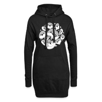 Sacabambaspis Fish Meme Face Pattern - Hoodie Dress - black - Front