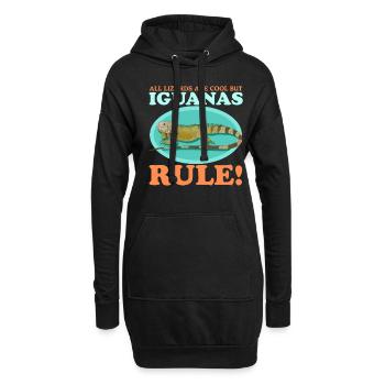 Iguane, Reptile, Lézards, Iguanes, Cadeau - Sweat-shirt à capuche long Femme - noir - Devant