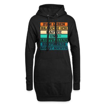 Kaffee Australian Shepherd Hund Aussie - Hoodie-Kleid - Schwarz - Vorne