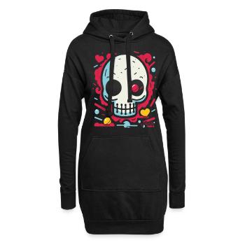 Nothing but hearts and love to the bone - Hoodie Dress - black - Front
