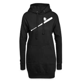Batte de baseball - Sweat-shirt à capuche long Femme - noir - Devant