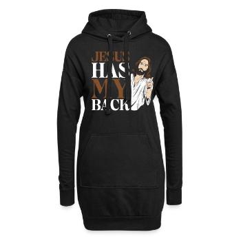 Jesus Has My Back 17 - Hoodie-Kleid - Schwarz - Vorne