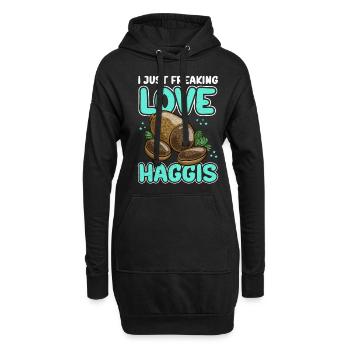 Haggis plat écossais cadeau - Sweat-shirt à capuche long Femme - noir - Devant