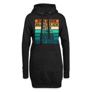Wein Hund Border Collie - Hoodie-Kleid - Schwarz - Vorne