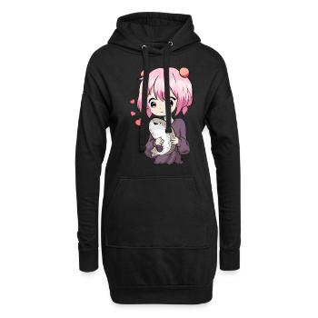 Sacabambaspis Fisch Meme Kawaii Japanisch Anime Mä - Hoodie-Kleid - Schwarz - Vorne