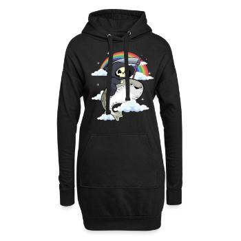 Sacabambaspi poisson Meme arc-en-ciel Grim Reaper - Sweat-shirt à capuche long Femme - noir - Devant