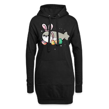 Sacabambaspis, Poisson, Meme, Lapin, Oeufs de Pâques - Sweat-shirt à capuche long Femme - noir - Devant