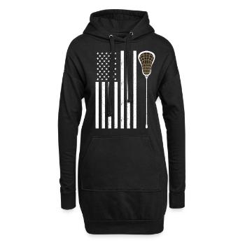 Drapeau de crosse des États-Unis - Sweat-shirt à capuche long Femme - noir - Devant