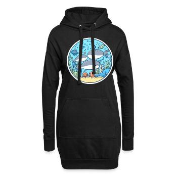 Sacabambaspis Fisch Meme Meer schwimmen - Hoodie-Kleid - Schwarz - Vorne