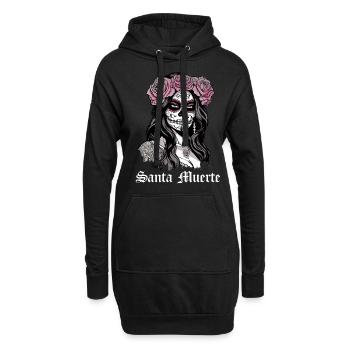 Santisima Muerte Dia De Los Muertos Mexicain - Sweat-shirt à capuche long Femme - noir - Devant