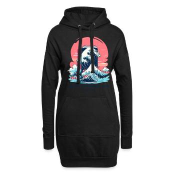 Japanische Anzeige: Trinke Kanagawa Soda - Hoodie-Kleid - Schwarz - Vorne