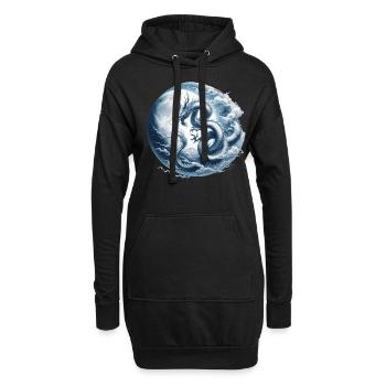Drachenmond Chinesisches Drachen-Tierkreiszeichen - Hoodie-Kleid - Schwarz - Vorne