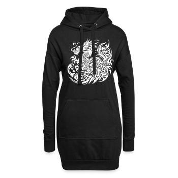 Dragon Tribal Tattoo Artistic Symbol Design - Sweat-shirt à capuche long Femme - noir - Devant