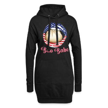 Dim Sum Brötchen Chinesisches Essen - Hoodie-Kleid - Schwarz - Vorne
