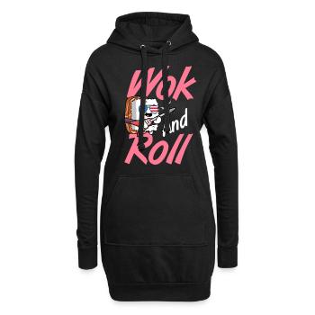 Nouilles sautées Cuisine chinoise - Sweat-shirt à capuche long Femme - noir - Devant