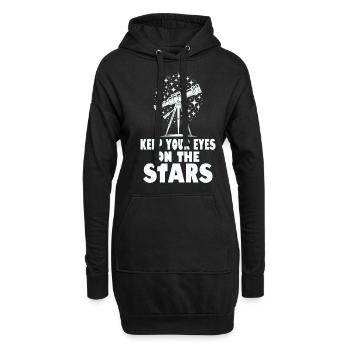 Sternengucker Astronomie Sternenbeobachtung - Hoodie-Kleid - Schwarz - Vorne