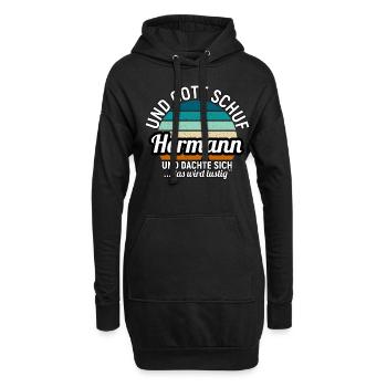 Hermann - Hoodie-Kleid - Schwarz - Vorne