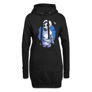 Cartoon Skelett Mumie - Hoodie-Kleid - Schwarz - Vorne