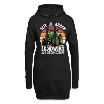 Landwirt aus Leidenschaft Traktor 20 Geburtstag - Hoodie-Kleid - Schwarz - Vorne