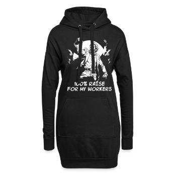 Augmentation de salaire pour les travailleurs de la classe ouvrière - Sweat-shirt à capuche long Femme - noir - Devant
