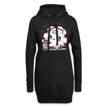 Verseau Zodiaque Kawaii Caractère Signe astrologique - Sweat-shirt à capuche long Femme - noir - Devant