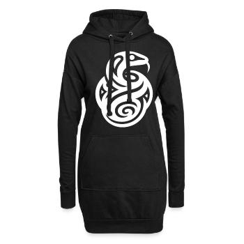 Serpent zodiaque amérindien - Sweat-shirt à capuche long Femme - noir - Devant