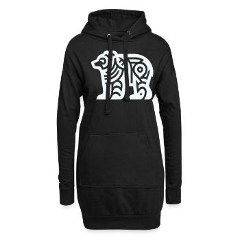 Ours du zodiaque amérindien - Sweat-shirt à capuche long Femme - noir - Devant