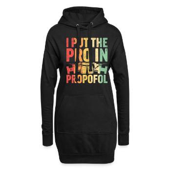 Anesthésiologie Je mets le Pro dans le Propofol - Sweat-shirt à capuche long Femme - noir - Devant