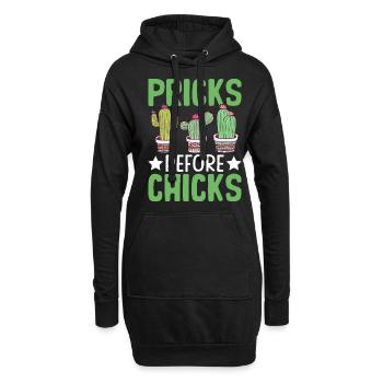 Drôle de cactus succulent - Sweat-shirt à capuche long Femme - noir - Devant
