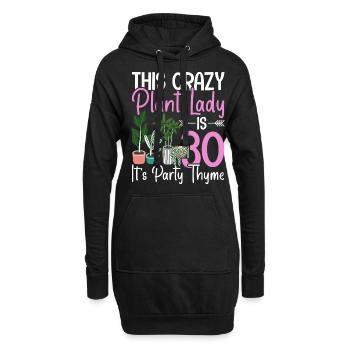 Zimmerpflanze 30 Jahre alt Geburtstag - Hoodie-Kleid - Schwarz - Vorne