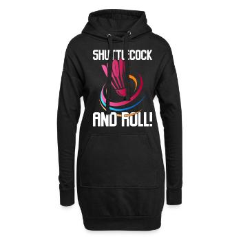 Lustiger Badmintonspieler - Hoodie-Kleid - Schwarz - Vorne