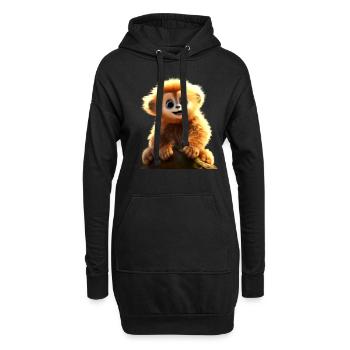 Gibbon Monkey Bébé Singe Petit Gibbons Singe Mignon - Sweat-shirt à capuche long Femme - noir - Devant