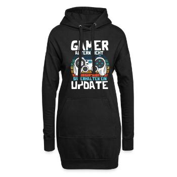 GAMER altern nicht sie erhalten ein UPDATE - Hoodie-Kleid - Schwarz - Vorne