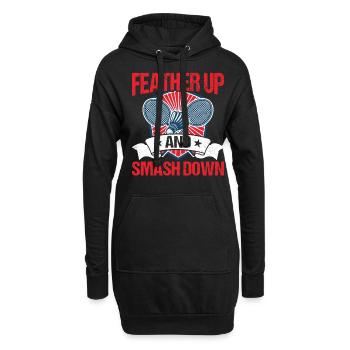 Badminton Spieler Federball - Hoodie-Kleid - Schwarz - Vorne
