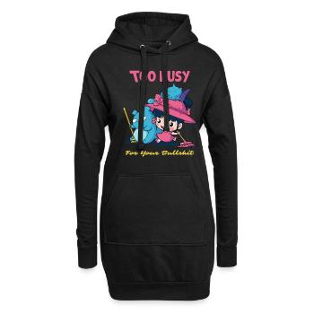 Trop occupé pour votre bavardage - Sweat-shirt à capuche long Femme - noir - Devant