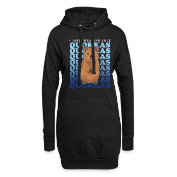 Quokkas Kurzschwanzkängurus Quokka Geschenk - Hoodie-Kleid - Schwarz - Vorne