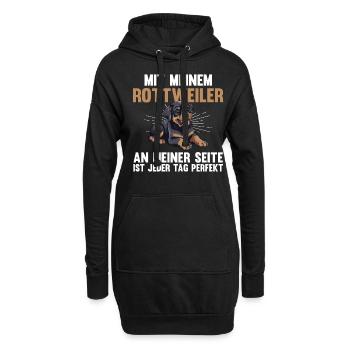 Hund Rottweiler - Hoodie-Kleid - Schwarz - Vorne