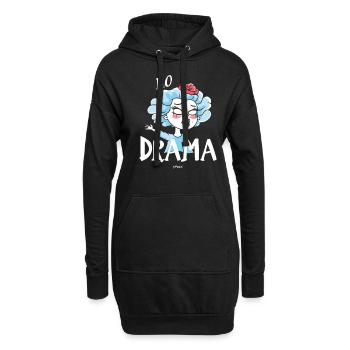 Reine sans drame - Sweat-shirt à capuche long Femme - noir - Devant