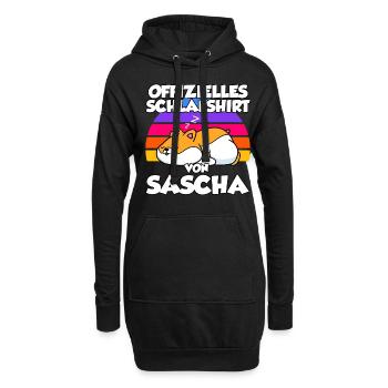 Offizielles Schlafshirt Von Sascha - Hoodie-Kleid - Schwarz - Vorne